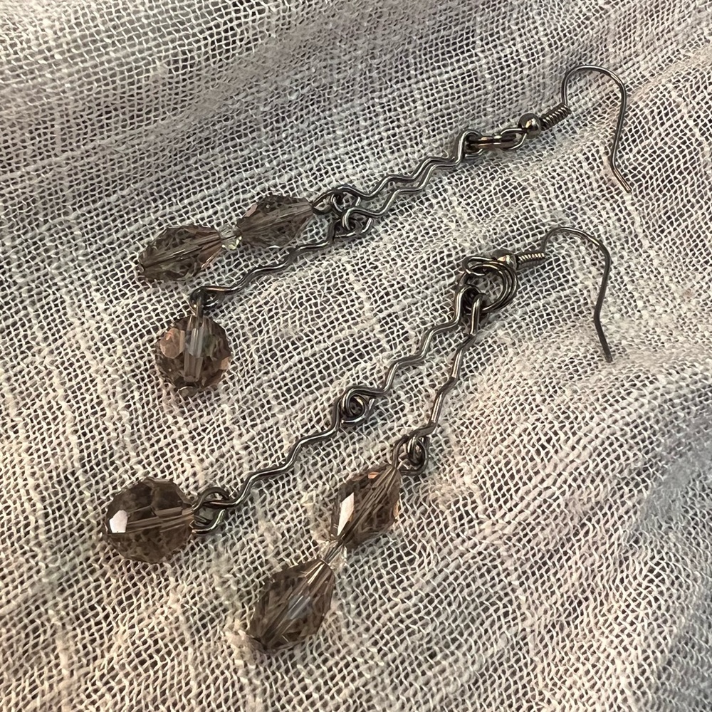 Stainless Steel and Swarovski Crystal Earrings
